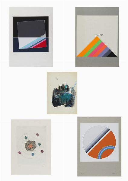 CARMI EUGENIO (1920 - 2016) : LOTTO COMPOSTO DA N.5 FOGLI: SENZA TITOLO  - Asta Asta 499 | ARTE MODERNA E CONTEMPORANEA Virtuale - Associazione Nazionale - Case d'Asta italiane