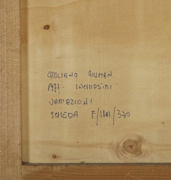 GIUMAN GIULIANO (n. 1944) : SENZA TITOLO  - Asta Asta 499 | ARTE MODERNA E CONTEMPORANEA Virtuale - Associazione Nazionale - Case d'Asta italiane