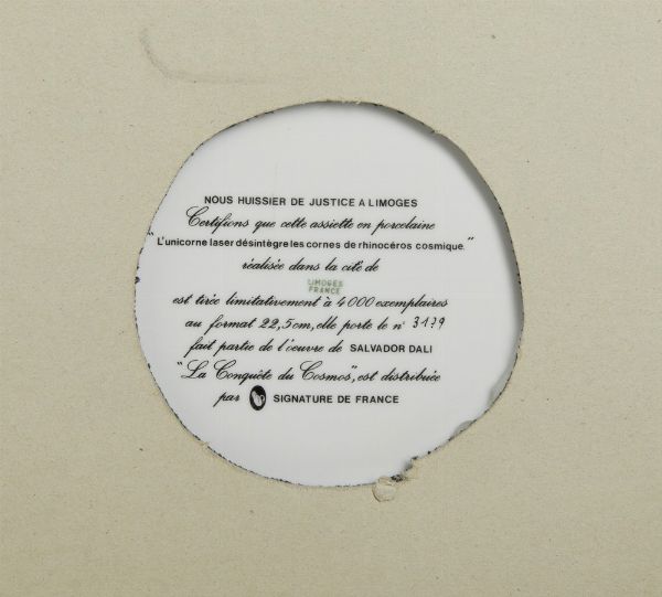 DALI' SALVADOR (1904 - 1989) : L'UNICORNE LASER DESINTEGRE LES CORNES DE RHINOCEROS COSMIQUE  - Asta Asta 499 | ARTE MODERNA E CONTEMPORANEA Virtuale - Associazione Nazionale - Case d'Asta italiane