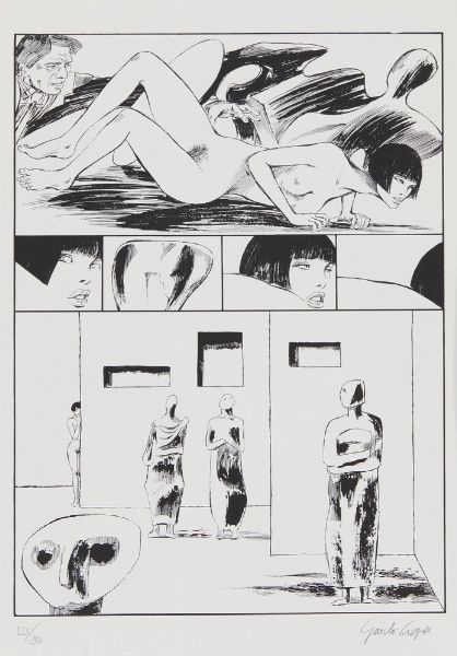 CREPAX  GUIDO (1933 - 2003) : VALENTINA INCONTRA HENRY MOORE, 1991  - Asta Asta 499 | ARTE MODERNA E CONTEMPORANEA Virtuale - Associazione Nazionale - Case d'Asta italiane