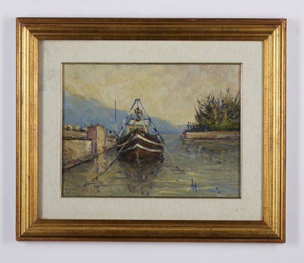 AUTORE NON IDENTIFICATO : PORTICCIOLO DI TOSCOLANO LA DRAGA  - Asta Asta 499 | ARTE MODERNA E CONTEMPORANEA Virtuale - Associazione Nazionale - Case d'Asta italiane