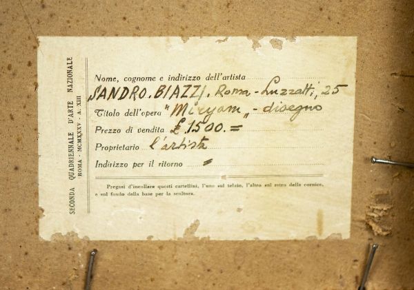 BIAZZI SANDRO (1898 - 1947) : MIRYAM  - Asta Asta 499 | ARTE MODERNA E CONTEMPORANEA Virtuale - Associazione Nazionale - Case d'Asta italiane