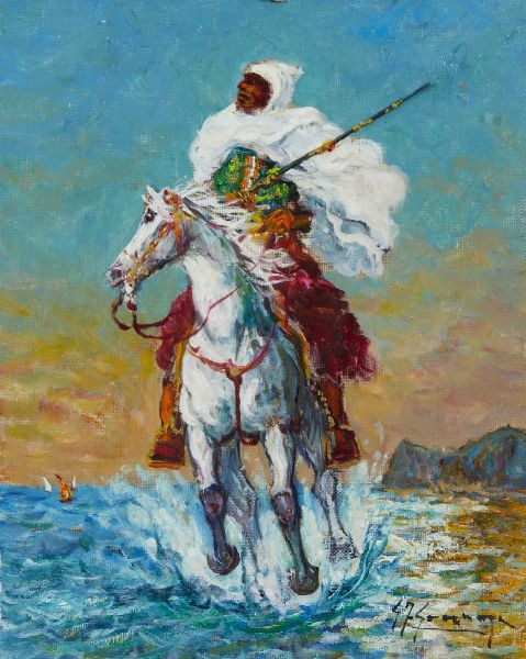 GONZAGA GIOVAN FRANCESCO (1921 - 2007) : CAVALIERE ARABO  - Asta Asta 499 | ARTE MODERNA E CONTEMPORANEA Virtuale - Associazione Nazionale - Case d'Asta italiane