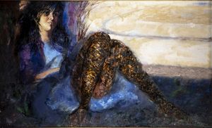 SALVATORE ANNA (1923 - 1978) - PAESAGGIO CON FIGURA