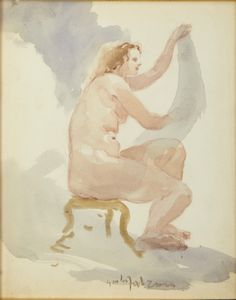 FALZONI GIULIO (1900 - 1978) - DOPO IL BAGNO, (1953)
