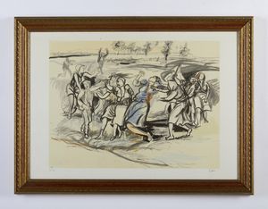 GUTTUSO RENATO (1912 - 1987) : SENZA TITOLO  - Asta Asta 499 | ARTE MODERNA E CONTEMPORANEA Virtuale - Associazione Nazionale - Case d'Asta italiane