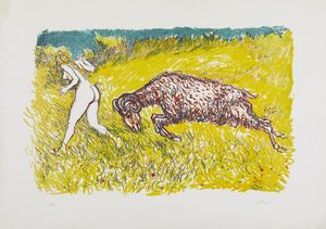 GUTTUSO RENATO (1912 - 1987) - SEGNI ZODIACALI: ARIETE