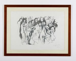 GUTTUSO RENATO (1912 - 1987) : SENZA TITOLO  - Asta Asta 499 | ARTE MODERNA E CONTEMPORANEA Virtuale - Associazione Nazionale - Case d'Asta italiane