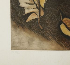 GUTTUSO RENATO (1912 - 1987) : FOGLIE  - Asta Asta 499 | ARTE MODERNA E CONTEMPORANEA Virtuale - Associazione Nazionale - Case d'Asta italiane