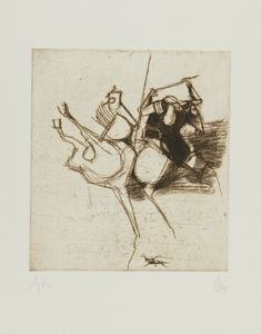 ARNOLDI NAG (n. 1928) : CARTELLA COMPOSTA DA N.7 FOGLI: OMAGGIO A PAOLO UCCELLO  - Asta Asta 499 | ARTE MODERNA E CONTEMPORANEA Virtuale - Associazione Nazionale - Case d'Asta italiane