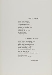 GUIDI VIRGILIO (1891 - 1984) : CARTELLA : DUE POESIE, SEI INCISIONI ALL'ACQUAFORTE  - Asta Asta 499 | ARTE MODERNA E CONTEMPORANEA Virtuale - Associazione Nazionale - Case d'Asta italiane