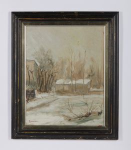 CAMERLENGO FIORE (1921 - 1985) : NEVICATA ALLA BORNATA BRESCIA  - Asta Asta 499 | ARTE MODERNA E CONTEMPORANEA Virtuale - Associazione Nazionale - Case d'Asta italiane