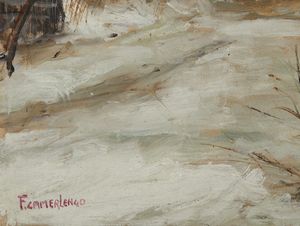 CAMERLENGO FIORE (1921 - 1985) : NEVICATA ALLA BORNATA BRESCIA  - Asta Asta 499 | ARTE MODERNA E CONTEMPORANEA Virtuale - Associazione Nazionale - Case d'Asta italiane