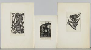 AUTORE NON IDENTIFICATO - LOTTO COMPOSTO DA N.3 FOGLI: SENZA TITOLO