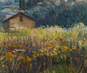 CIS AUGUSTO (n. 1927) : PAESAGGIO MONTANO  - Asta Asta 499 | ARTE MODERNA E CONTEMPORANEA Virtuale - Associazione Nazionale - Case d'Asta italiane