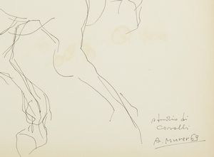 MURER AUGUST (1922 - 1985) : STUDIO DI CAVALLI  - Asta Asta 499 | ARTE MODERNA E CONTEMPORANEA Virtuale - Associazione Nazionale - Case d'Asta italiane