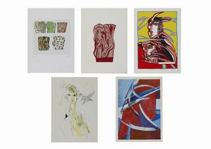 AUTORI VARI - LOTTO COMPOSTO DA N.5 FOGLI: SENZA TITOLO