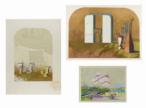 MAZA FERNANDO  (n. 1936) - LOTTO COMPOSTO DA N.3 DISEGNI: NOGENT, DAUPHINE E NOGENT