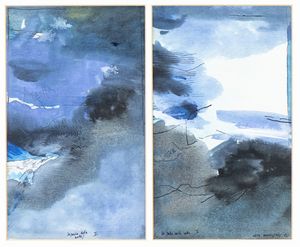 MONTESSORI ELISA  (n. 1931) - DITTICO: LA PORTA DELLA NOTTE I, LA PORTA DELLA NOTTE II