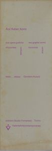 HUBER-AOI KONO (n. 1936) : LOTTO COMPOSTO DA N. 2 FOGLI: ORIZZONTALE - VERTICALE  - Asta Asta 499 | ARTE MODERNA E CONTEMPORANEA Virtuale - Associazione Nazionale - Case d'Asta italiane