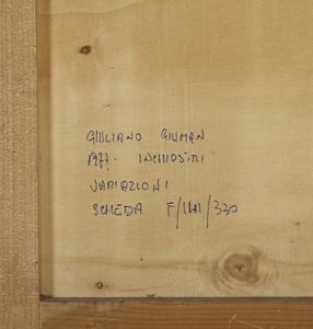 GIUMAN GIULIANO (n. 1944) : SENZA TITOLO  - Asta Asta 499 | ARTE MODERNA E CONTEMPORANEA Virtuale - Associazione Nazionale - Case d'Asta italiane
