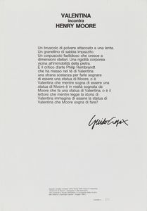 CREPAX  GUIDO (1933 - 2003) : VALENTINA INCONTRA HENRY MOORE, 1991  - Asta Asta 499 | ARTE MODERNA E CONTEMPORANEA Virtuale - Associazione Nazionale - Case d'Asta italiane