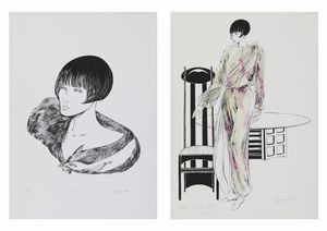 CREPAX  GUIDO (1933 - 2003) - LOTTO COMPOSTO DA N.2 FOGLI: VALENTINA