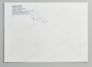 CATTELAN MAURIZIO (n. 1960) : 76.400.000 - CASSAFORTE SVALIGIATA (PART.)  - Asta Asta 499 | ARTE MODERNA E CONTEMPORANEA Virtuale - Associazione Nazionale - Case d'Asta italiane