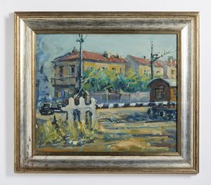 AUTORE NON IDENTIFICATO : PASSAGGIO FERROVIARIO  - Asta Asta 499 | ARTE MODERNA E CONTEMPORANEA Virtuale - Associazione Nazionale - Case d'Asta italiane