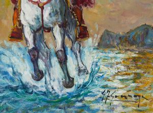 GONZAGA GIOVAN FRANCESCO (1921 - 2007) : CAVALIERE ARABO  - Asta Asta 499 | ARTE MODERNA E CONTEMPORANEA Virtuale - Associazione Nazionale - Case d'Asta italiane