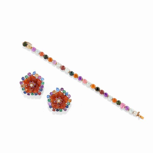 Bracciale e coppia di orecchini  - Asta Gioielli - Associazione Nazionale - Case d'Asta italiane