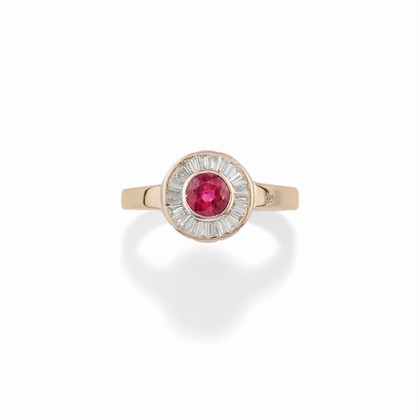 Anello con rubino  - Asta Gioielli - Associazione Nazionale - Case d'Asta italiane
