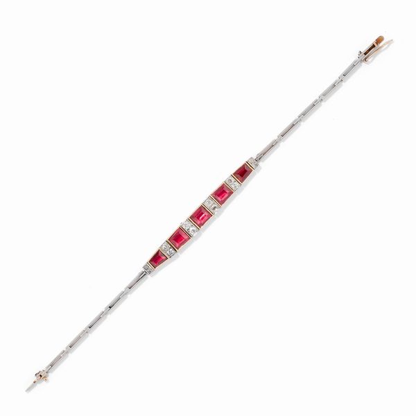 Bracciale con rubini sintetici  - Asta Gioielli - Associazione Nazionale - Case d'Asta italiane