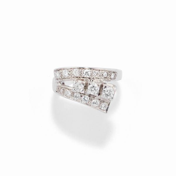 Anello con diamanti  - Asta Gioielli - Associazione Nazionale - Case d'Asta italiane