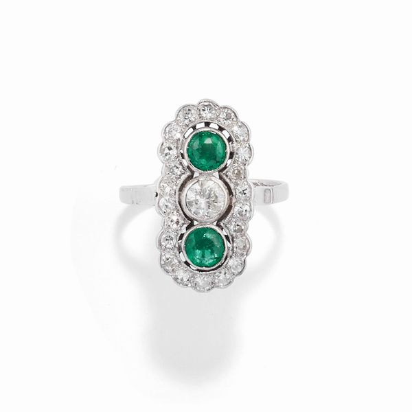 Anello con smeraldo  - Asta Gioielli - Associazione Nazionale - Case d'Asta italiane