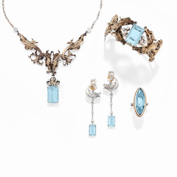 Parure con acquamarina  - Asta Gioielli - Associazione Nazionale - Case d'Asta italiane