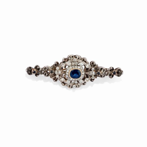 Spilla con zaffiro  - Asta Gioielli - Associazione Nazionale - Case d'Asta italiane