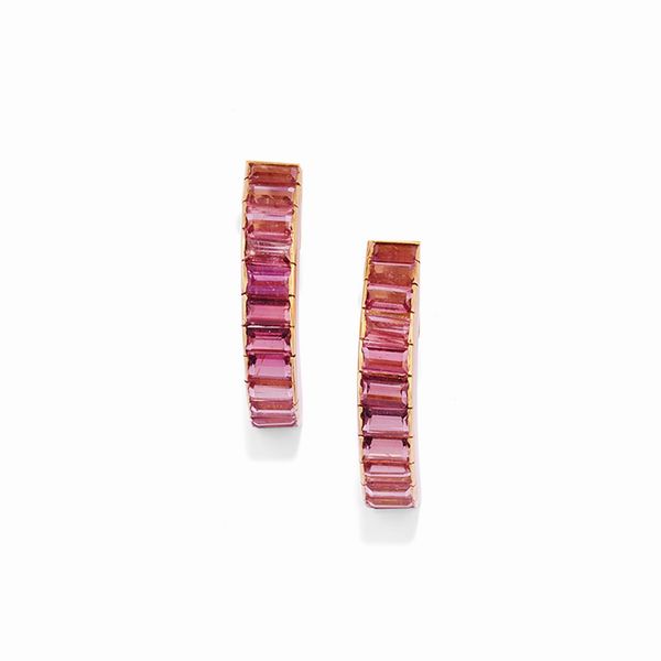Demi parure con tormaline rosa  - Asta Gioielli - Associazione Nazionale - Case d'Asta italiane