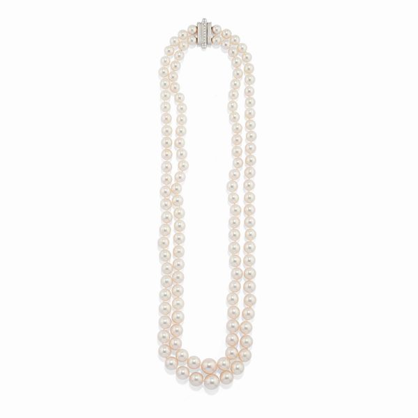 Collana e anello con perle coltivate  - Asta Gioielli - Associazione Nazionale - Case d'Asta italiane