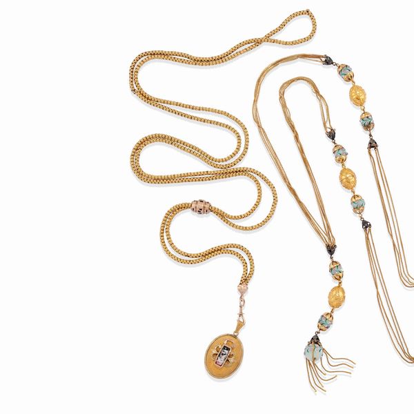 Due collane con smalti e murrine  - Asta Gioielli - Associazione Nazionale - Case d'Asta italiane