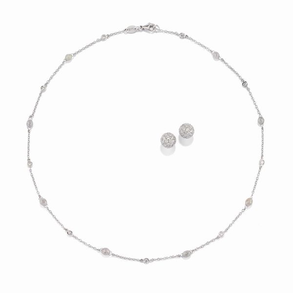 Collana e orecchini con diamanti  - Asta Gioielli - Associazione Nazionale - Case d'Asta italiane