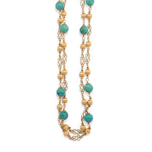 Collana con turchesi  - Asta Gioielli - Associazione Nazionale - Case d'Asta italiane