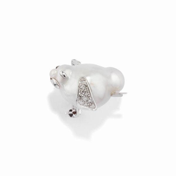 Spilla con perla barocca  - Asta Gioielli - Associazione Nazionale - Case d'Asta italiane