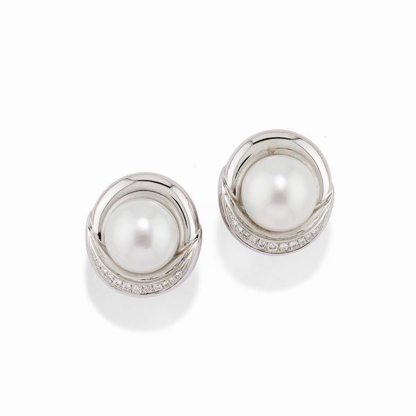 Orecchini con perle coltivate South Sea  - Asta Gioielli - Associazione Nazionale - Case d'Asta italiane
