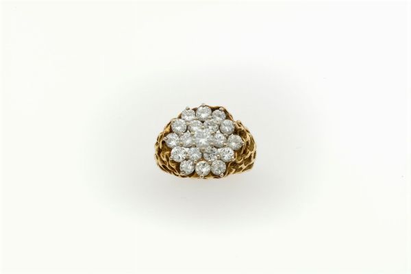 Anello con diamanti per ct 2,00 circa  - Asta Fine Jewels - Associazione Nazionale - Case d'Asta italiane