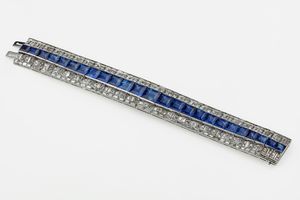 Bracciale con zaffiri Sri Lanka e diamanti  - Asta Fine Jewels - Associazione Nazionale - Case d'Asta italiane