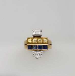 Enrico Cirio, Torino. Anello Torino con zaffiri e diamanti  - Asta Fine Jewels - Associazione Nazionale - Case d'Asta italiane