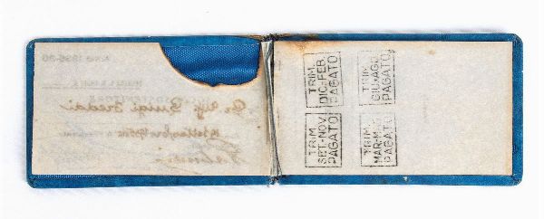 Calcio, Italia, tessera SS LAZIO  - Asta Memorabilia, Militaria, Ordini Cavallereschi - Associazione Nazionale - Case d'Asta italiane