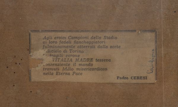 Grande TORINO calcio, Superga, 1946, foto con firme  - Asta Memorabilia, Militaria, Ordini Cavallereschi - Associazione Nazionale - Case d'Asta italiane