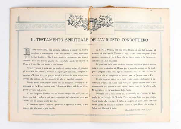 Calendario CARABINIERI REALI anno 1932  - Asta Memorabilia, Militaria, Ordini Cavallereschi - Associazione Nazionale - Case d'Asta italiane